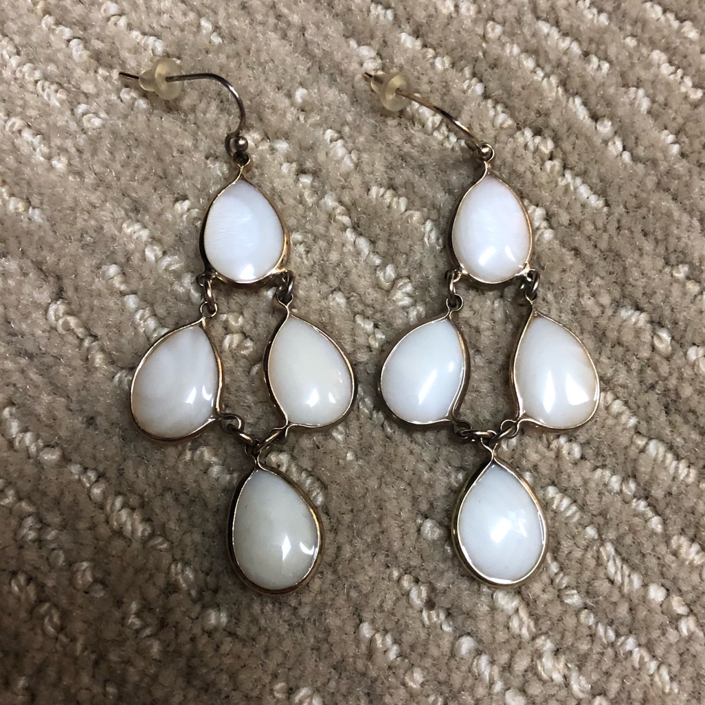 White Teardrop Earrings